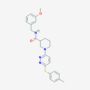 molecular formula C25H28N4O2S B2763024 N-[(3-methoxyphenyl)methyl]-1-{6-[(4-methylphenyl)sulfanyl]pyridazin-3-yl}piperidine-3-carboxamide CAS No. 1114613-77-2