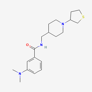 molecular formula C19H29N3OS B2763085 3-(dimethylamino)-N-{[1-(thiolan-3-yl)piperidin-4-yl]methyl}benzamide CAS No. 2034240-82-7