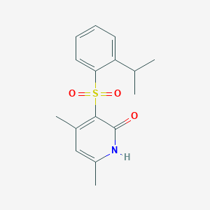 molecular formula C16H19NO3S B2763096 3-[(2-isopropylphenyl)sulfonyl]-4,6-dimethyl-2(1H)-pyridinone CAS No. 866049-00-5