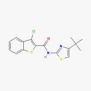 molecular formula C16H15ClN2OS2 B2763103 N-(4-tert-butyl-1,3-thiazol-2-yl)-3-chloro-1-benzothiophene-2-carboxamide CAS No. 329904-80-5