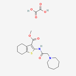 molecular formula C20H28N2O7S B2763154 Methyl 2-(2-(azepan-1-yl)acetamido)-4,5,6,7-tetrahydrobenzo[b]thiophene-3-carboxylate oxalate CAS No. 1051924-52-7