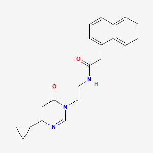 molecular formula C21H21N3O2 B2763219 N-(2-(4-cyclopropyl-6-oxopyrimidin-1(6H)-yl)ethyl)-2-(naphthalen-1-yl)acetamide CAS No. 2034357-78-1