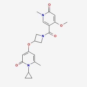 1-cyclopropyl-4-((1-(4-methoxy-1-methyl-6-oxo-1,6-dihydropyridine-3-carbonyl)azetidin-3-yl)oxy)-6-methylpyridin-2(1H)-one