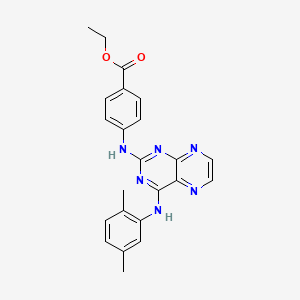 Ethyl 4-((4-((2,5-dimethylphenyl)amino)pteridin-2-yl)amino)benzoate
