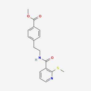 molecular formula C17H18N2O3S B2763257 Methyl 4-(2-{[2-(methylsulfanyl)pyridin-3-yl]formamido}ethyl)benzoate CAS No. 1110955-21-9