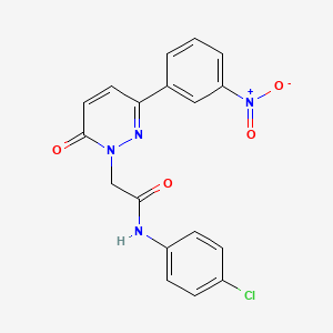 molecular formula C18H13ClN4O4 B2763306 N-(4-chlorophenyl)-2-[3-(3-nitrophenyl)-6-oxo-1,6-dihydropyridazin-1-yl]acetamide CAS No. 941883-38-1