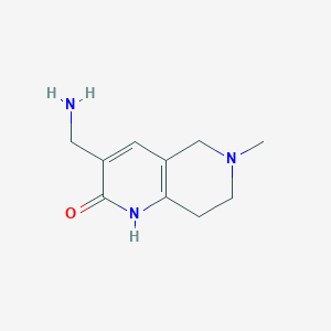 molecular formula C10H15N3O B2763319 3-(Aminomethyl)-6-methyl-1,2,5,6,7,8-hexahydro-1,6-naphthyridin-2-one CAS No. 933713-78-1