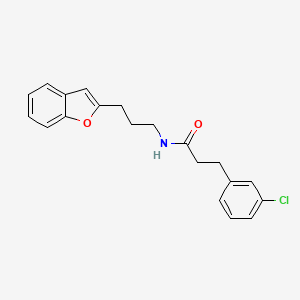 molecular formula C20H20ClNO2 B2763328 N-[3-(1-benzofuran-2-yl)propyl]-3-(3-chlorophenyl)propanamide CAS No. 2034558-56-8