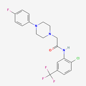 molecular formula C19H18ClF4N3O B2763357 N-[2-chloro-5-(trifluoromethyl)phenyl]-2-[4-(4-fluorophenyl)piperazin-1-yl]acetamide CAS No. 882082-22-6