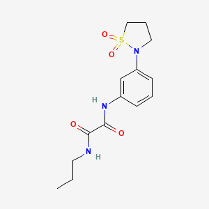 molecular formula C14H19N3O4S B2763371 N1-(3-(1,1-dioxidoisothiazolidin-2-yl)phenyl)-N2-propyloxalamide CAS No. 1105206-37-8