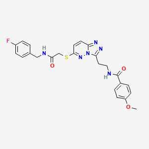 B2763373 N-(2-(6-((2-((4-fluorobenzyl)amino)-2-oxoethyl)thio)-[1,2,4]triazolo[4,3-b]pyridazin-3-yl)ethyl)-4-methoxybenzamide CAS No. 872996-09-3