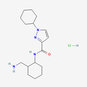 molecular formula C17H29ClN4O B2763374 N-[2-(Aminomethyl)cyclohexyl]-1-cyclohexylpyrazole-3-carboxamide;hydrochloride CAS No. 2418678-97-2
