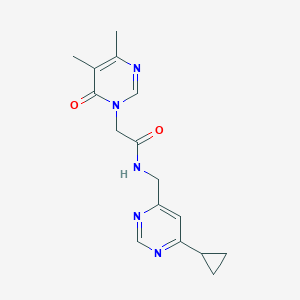 molecular formula C16H19N5O2 B2763390 N-[(6-cyclopropylpyrimidin-4-yl)methyl]-2-(4,5-dimethyl-6-oxo-1,6-dihydropyrimidin-1-yl)acetamide CAS No. 2189434-56-6