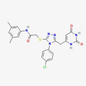 molecular formula C23H21ClN6O3S B2763398 2-((4-(4-chlorophenyl)-5-((2,6-dioxo-1,2,3,6-tetrahydropyrimidin-4-yl)methyl)-4H-1,2,4-triazol-3-yl)thio)-N-(3,5-dimethylphenyl)acetamide CAS No. 852154-79-1