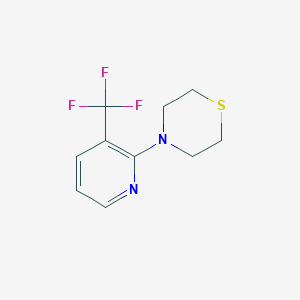 molecular formula C10H11F3N2S B2763411 4-[3-(Trifluoromethyl)pyridin-2-yl]thiomorpholine CAS No. 2329279-88-9