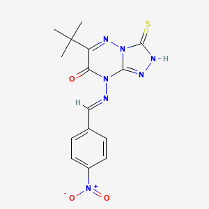 (E)-6-(tert-butyl)-3-mercapto-8-((4-nitrobenzylidene)amino)-[1,2,4]triazolo[4,3-b][1,2,4]triazin-7(8H)-one