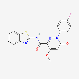 molecular formula C19H13FN4O3S B2763571 N-(1,3-benzothiazol-2-yl)-1-(4-fluorophenyl)-4-methoxy-6-oxo-1,6-dihydropyridazine-3-carboxamide CAS No. 941927-25-9