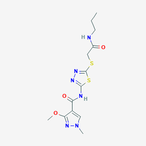 3-methoxy-1-methyl-N-(5-((2-oxo-2-(propylamino)ethyl)thio)-1,3,4-thiadiazol-2-yl)-1H-pyrazole-4-carboxamide