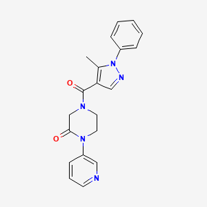 4-(5-methyl-1-phenyl-1H-pyrazole-4-carbonyl)-1-(pyridin-3-yl)piperazin-2-one
