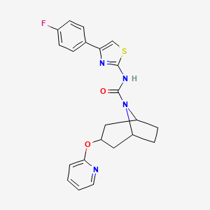 (1R,3s,5S)-N-(4-(4-fluorophenyl)thiazol-2-yl)-3-(pyridin-2-yloxy)-8-azabicyclo[3.2.1]octane-8-carboxamide