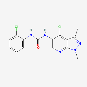 B2763615 N-(4-chloro-1,3-dimethyl-1H-pyrazolo[3,4-b]pyridin-5-yl)-N'-(2-chlorophenyl)urea CAS No. 649665-31-6