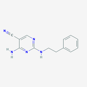 molecular formula C13H13N5 B276362 4-Amino-2-[(2-phenylethyl)amino]-5-pyrimidinecarbonitrile 