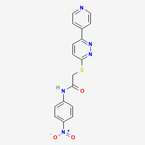 molecular formula C17H13N5O3S B2763626 N-(4-nitrophenyl)-2-{[6-(pyridin-4-yl)pyridazin-3-yl]sulfanyl}acetamide CAS No. 872987-61-6