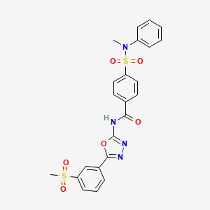 molecular formula C23H20N4O6S2 B2763631 N-[5-(3-methanesulfonylphenyl)-1,3,4-oxadiazol-2-yl]-4-[methyl(phenyl)sulfamoyl]benzamide CAS No. 922616-92-0