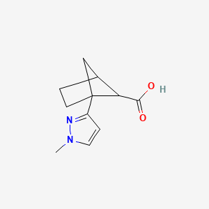 molecular formula C11H14N2O2 B2763644 1-(1-Methyl-1H-pyrazol-3-yl)bicyclo[2.1.1]hexane-5-carboxylic acid CAS No. 2219375-75-2