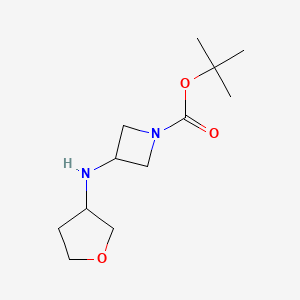 molecular formula C12H22N2O3 B2763650 Tert-butyl 3-[(oxolan-3-yl)amino]azetidine-1-carboxylate CAS No. 1510224-18-6