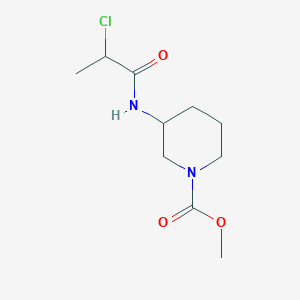 molecular formula C10H17ClN2O3 B2763689 Methyl 3-(2-chloropropanoylamino)piperidine-1-carboxylate CAS No. 2411288-54-3