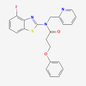 molecular formula C22H18FN3O2S B2763722 N-(4-fluorobenzo[d]thiazol-2-yl)-3-phenoxy-N-(pyridin-2-ylmethyl)propanamide CAS No. 922638-05-9