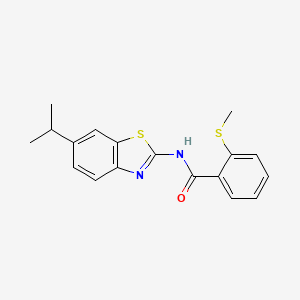 molecular formula C18H18N2OS2 B2763744 N-(6-isopropylbenzo[d]thiazol-2-yl)-2-(methylthio)benzamide CAS No. 898414-86-3