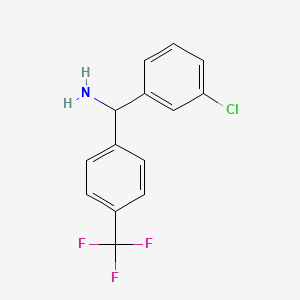(3-Chlorophenyl)(4-(trifluoromethyl)phenyl)methanamine