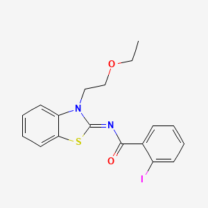 N-[3-(2-ethoxyethyl)-1,3-benzothiazol-2-ylidene]-2-iodobenzamide