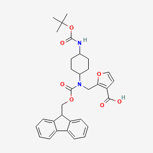 2-[[9H-Fluoren-9-ylmethoxycarbonyl-[4-[(2-methylpropan-2-yl)oxycarbonylamino]cyclohexyl]amino]methyl]furan-3-carboxylic acid