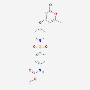 molecular formula C19H22N2O7S B2763805 methyl (4-((4-((6-methyl-2-oxo-2H-pyran-4-yl)oxy)piperidin-1-yl)sulfonyl)phenyl)carbamate CAS No. 1795087-77-2