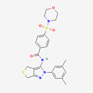 molecular formula C24H26N4O4S2 B2763807 N-[2-(3,5-dimethylphenyl)-2H,4H,6H-thieno[3,4-c]pyrazol-3-yl]-4-(morpholine-4-sulfonyl)benzamide CAS No. 396722-94-4