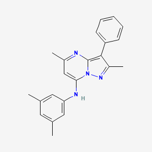 molecular formula C22H22N4 B2763808 N-(3,5-dimethylphenyl)-2,5-dimethyl-3-phenylpyrazolo[1,5-a]pyrimidin-7-amine CAS No. 850763-51-8
