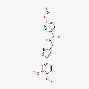 molecular formula C22H24N2O5 B2763815 N-((5-(3,4-dimethoxyphenyl)isoxazol-3-yl)methyl)-4-isopropoxybenzamide CAS No. 953232-70-7