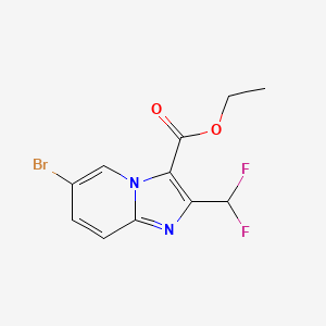 molecular formula C11H9BrF2N2O2 B2763841 Ethyl 6-bromo-2-(difluoromethyl)imidazo[1,2-a]pyridine-3-carboxylate CAS No. 2451256-42-9