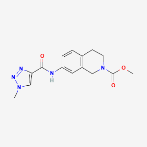 molecular formula C15H17N5O3 B2763854 methyl 7-(1-methyl-1H-1,2,3-triazole-4-amido)-1,2,3,4-tetrahydroisoquinoline-2-carboxylate CAS No. 1797290-88-0