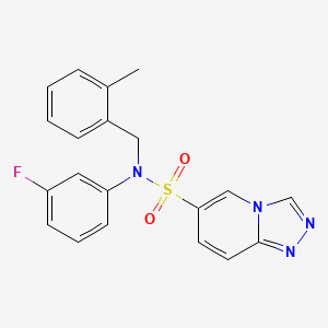 molecular formula C20H17FN4O2S B2763900 N-(3-fluorophenyl)-N-[(2-methylphenyl)methyl]-[1,2,4]triazolo[4,3-a]pyridine-6-sulfonamide CAS No. 1251577-45-3
