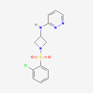 molecular formula C13H13ClN4O2S B2763918 N-[1-(2-chlorobenzenesulfonyl)azetidin-3-yl]pyridazin-3-amine CAS No. 2097869-43-5