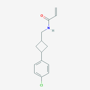 molecular formula C14H16ClNO B2763934 N-[[3-(4-Chlorophenyl)cyclobutyl]methyl]prop-2-enamide CAS No. 2411244-93-2