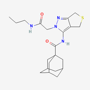(3r,5r,7r)-N-(2-(2-oxo-2-(propylamino)ethyl)-4,6-dihydro-2H-thieno[3,4-c]pyrazol-3-yl)adamantane-1-carboxamide