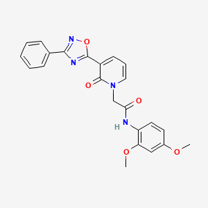 molecular formula C23H20N4O5 B2763943 N-(2,4-dimethoxyphenyl)-2-[2-oxo-3-(3-phenyl-1,2,4-oxadiazol-5-yl)pyridin-1(2H)-yl]acetamide CAS No. 1105200-40-5