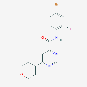 N-(4-Bromo-2-fluorophenyl)-6-(oxan-4-yl)pyrimidine-4-carboxamide