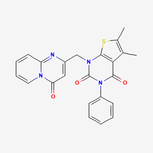 5,6-Dimethyl-1-[(4-oxopyrido[1,2-a]pyrimidin-2-yl)methyl]-3-phenylthieno[2,3-d]pyrimidine-2,4-dione