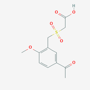 molecular formula C12H14O6S B2763957 2-[(5-Acetyl-2-methoxyphenyl)methanesulfonyl]acetic acid CAS No. 796067-51-1